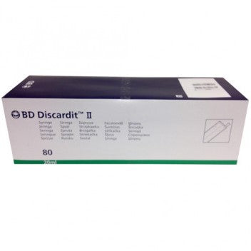 BD Injectiespuit Discardit 2-Delig Excentrisch Luer - 20ml - 80 stuks - Drogistdeal.nl