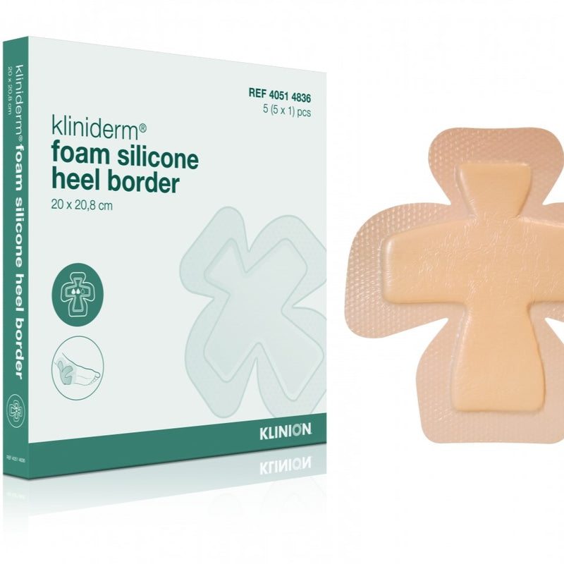 Klinion Advanced Kliniderm Foam Silicone Heel Border - 20x20.8cm - 5 stuks - Drogistdeal.nl