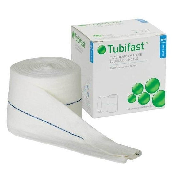 Tubifast 2-Way Stretch Fixatiebuisverband Elastisch - 10m x 7.5cm - Blauw - Drogistdeal.nl