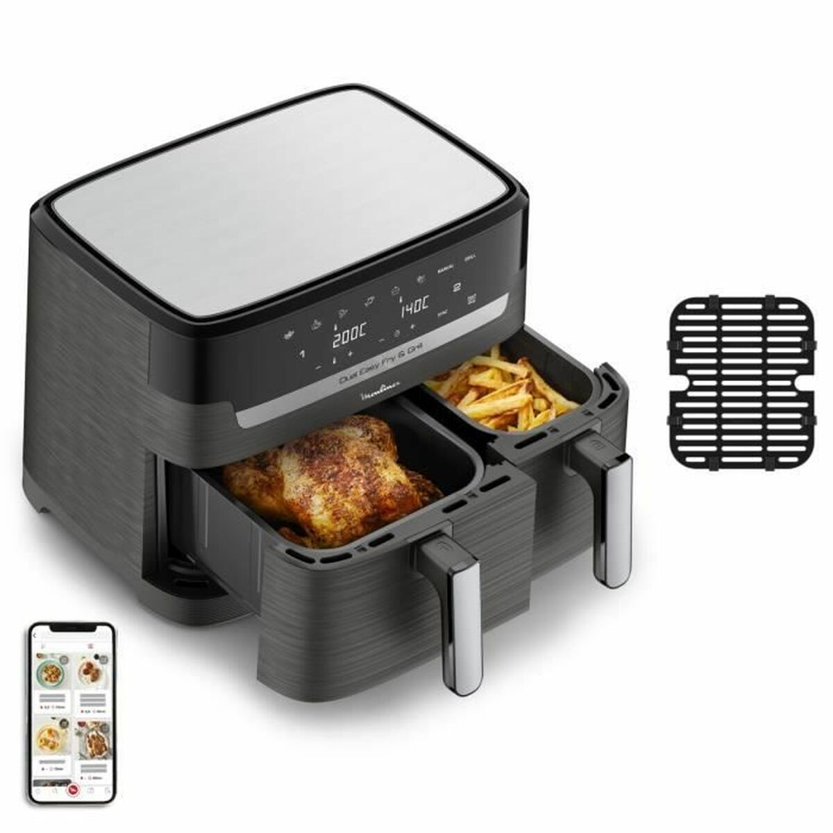 Moulinex Tefal bol poignée rouge friteuse Easy Air Fry EY20 EZ20 EZ40 Moulinex Tefal bol poignée rouge friteuse Easy Air Fry EY20 EZ20 EZ40