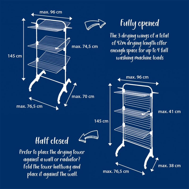 Leifheit Droogtoren Comfort Tower 420 wit