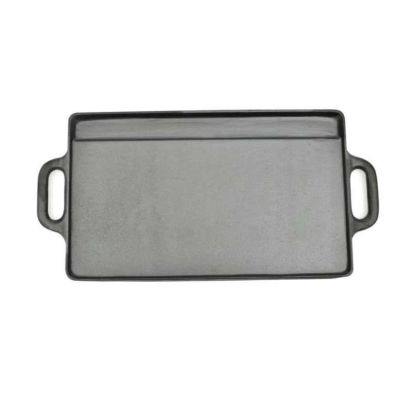 Grillplaat dubbelzijdig 50x23 cm gietijzer