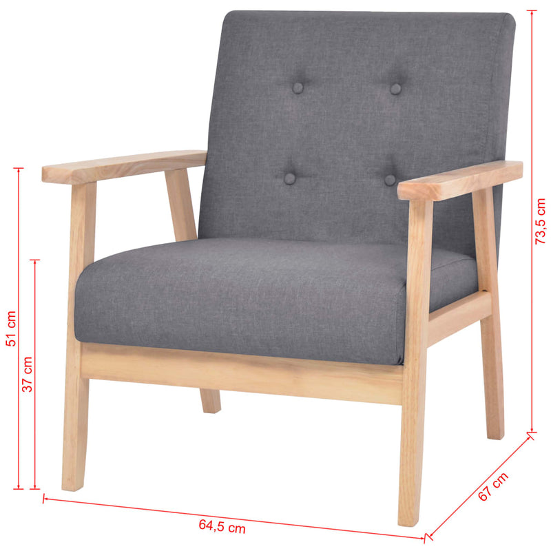 Fauteuil stof donkergrijs