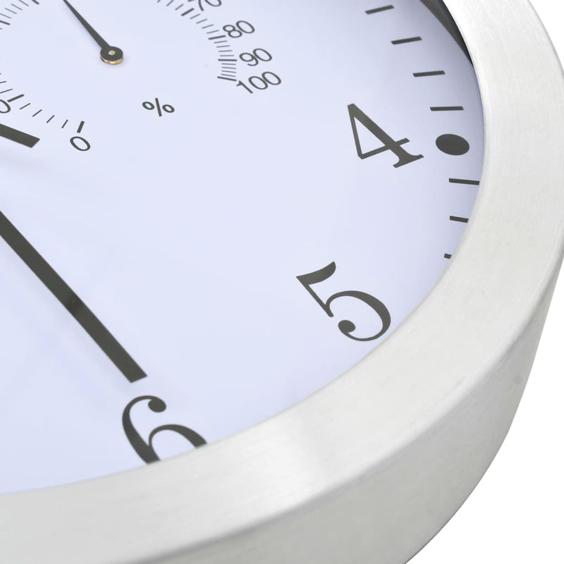 Wandklok met quartz-mechanisme hygrometer thermometer 30 cm wit - Drogistdeal.nl