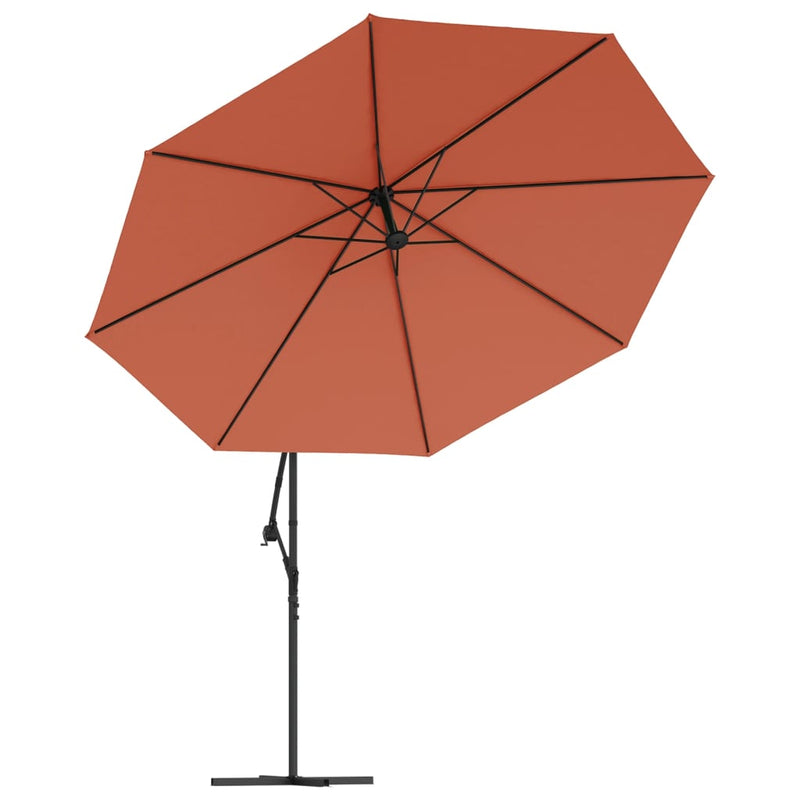 Zweefparasol met aluminium paal 350 cm terracottakleurig