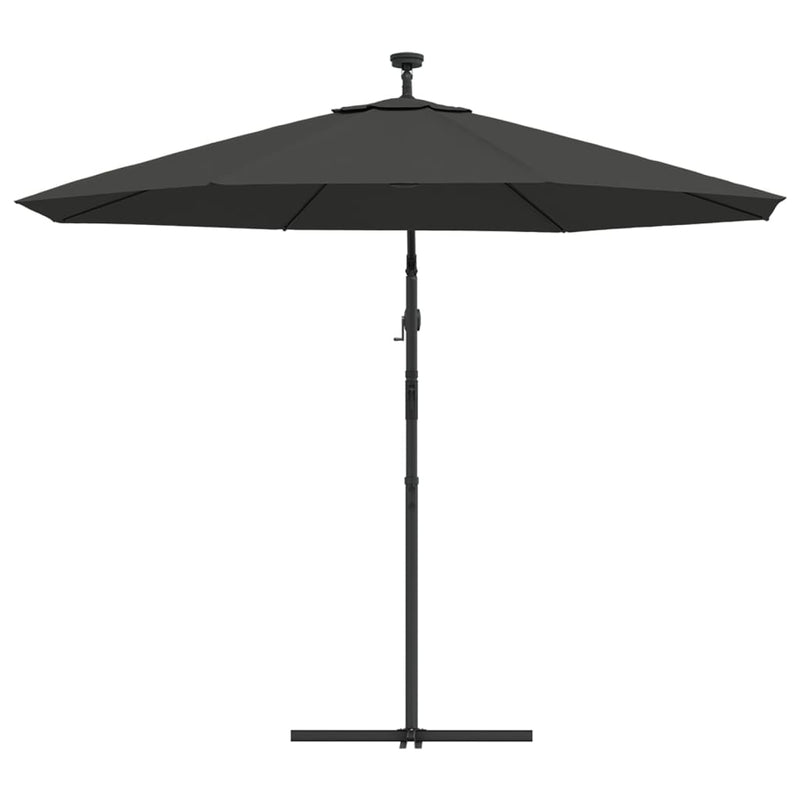 Zweefparasol met LED-verlichting stalen paal 300 cm antraciet