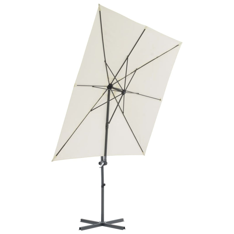 Zweefparasol met stalen paal 250x250 cm zandkleurig