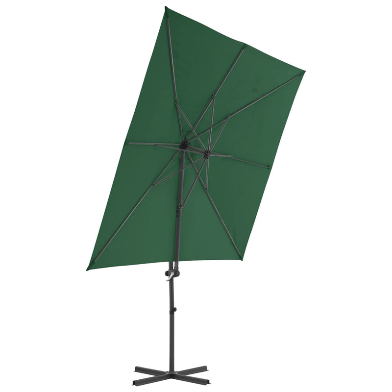 Zweefparasol met stalen paal 250x250 cm groen