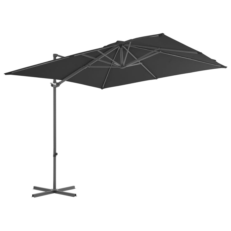 Zweefparasol met stalen paal 250x250 cm antracietkleurig