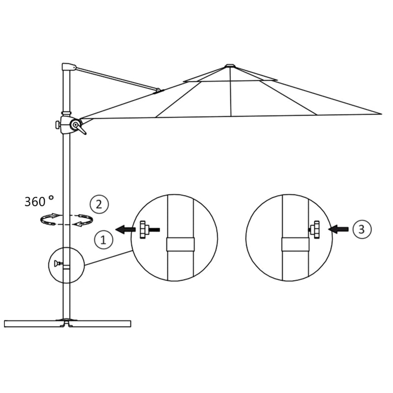 Zweefparasol met stalen paal 300 cm zandkleurig