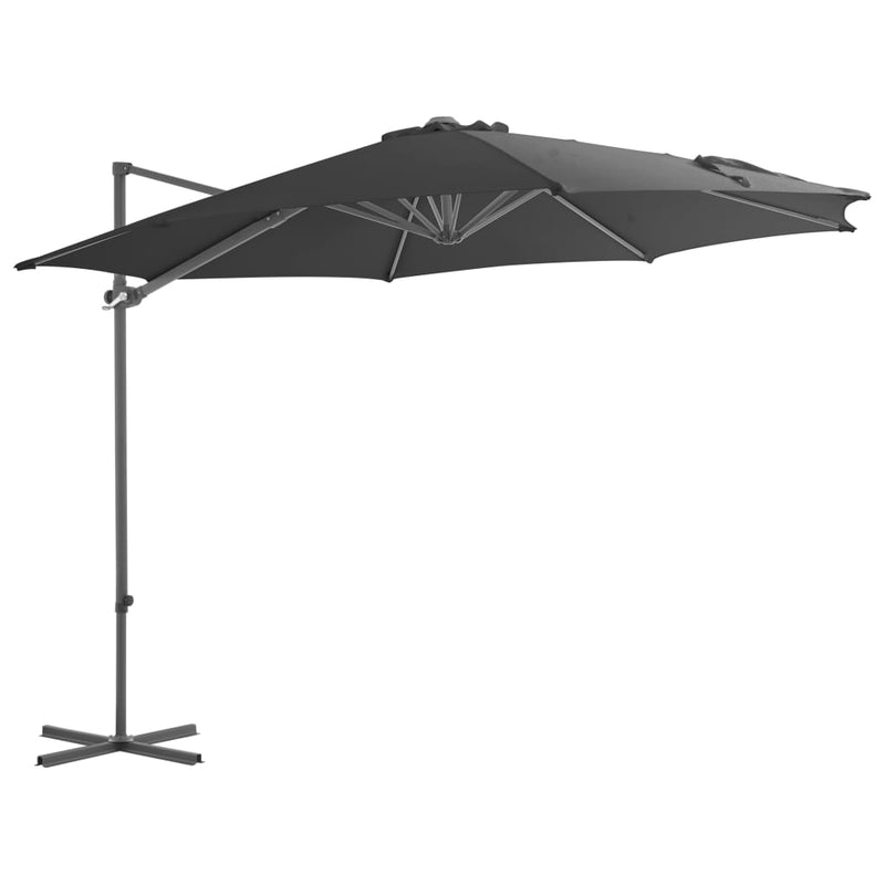 Zweefparasol met stalen paal 300 cm antracietkleurig