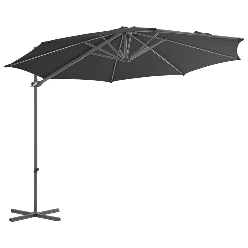 Zweefparasol met stalen paal 300 cm antracietkleurig