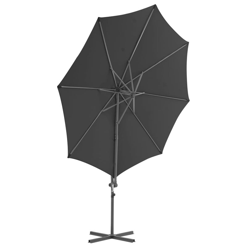 Zweefparasol met stalen paal 300 cm antracietkleurig