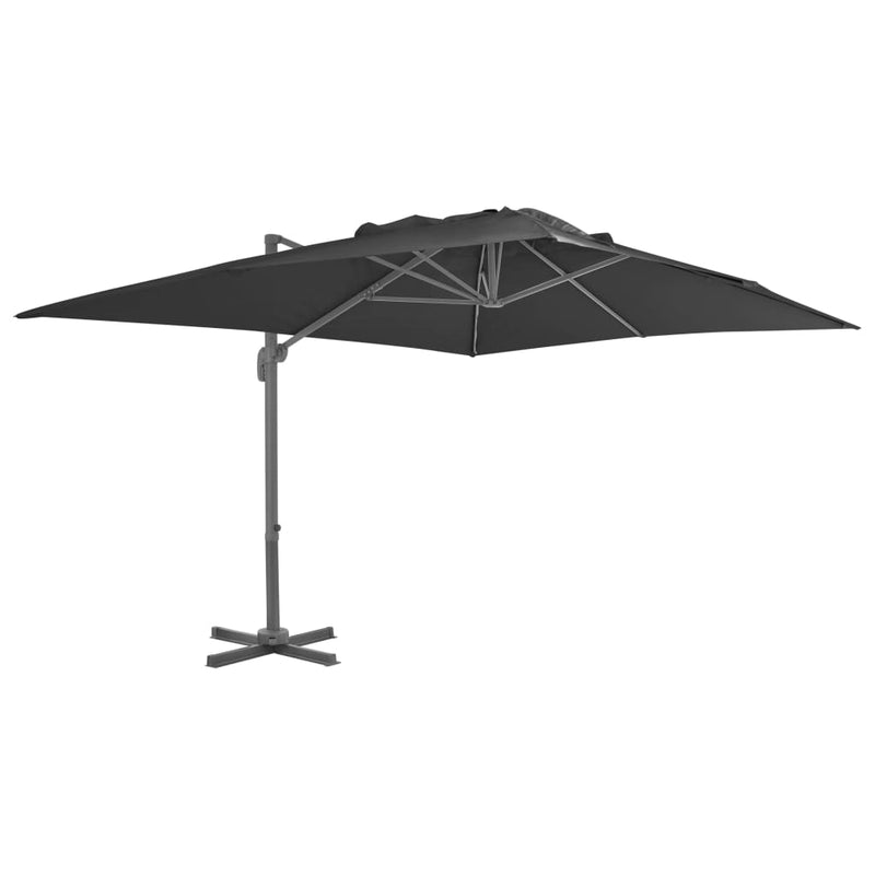 Zweefparasol met aluminium paal 400x300 cm antracietkleurig