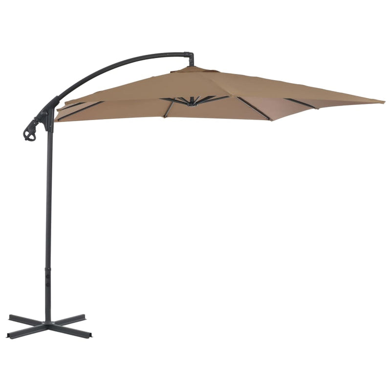 Zweefparasol met stalen paal 250x250 cm taupe