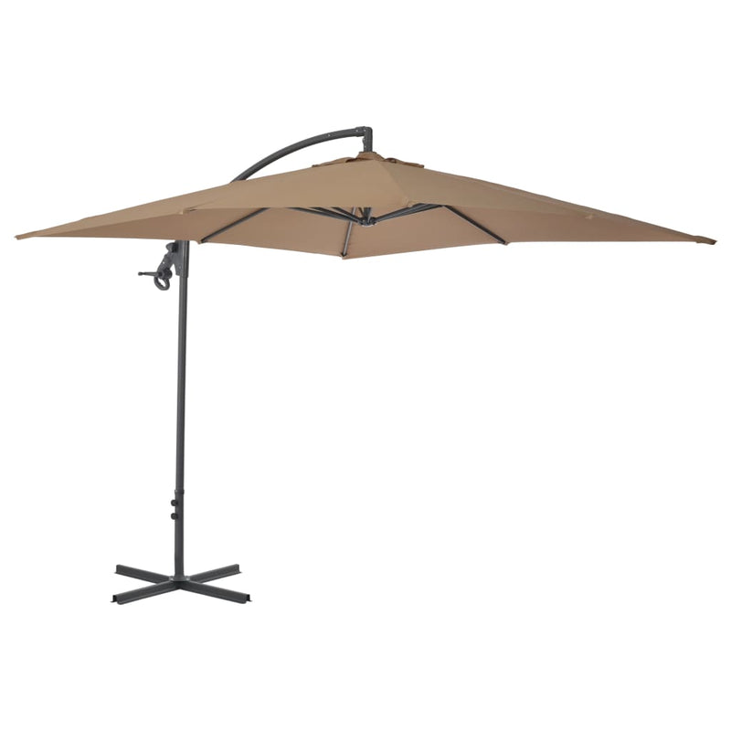 Zweefparasol met stalen paal 250x250 cm taupe