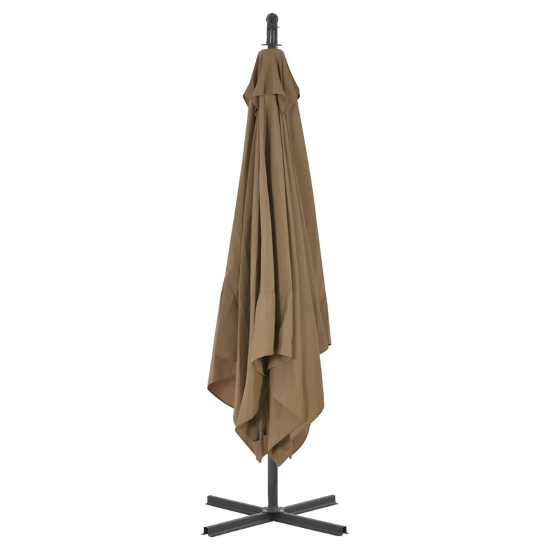 Zweefparasol met stalen paal 250x250 cm taupe