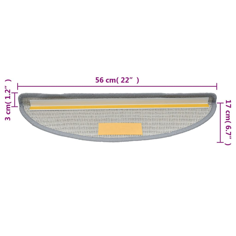 Trapmatten 15 st 56x17x3 cm grijs