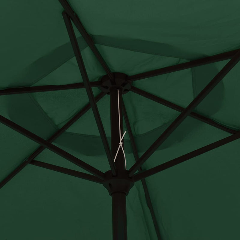 Zweefparasol met LED 3,5 m groen