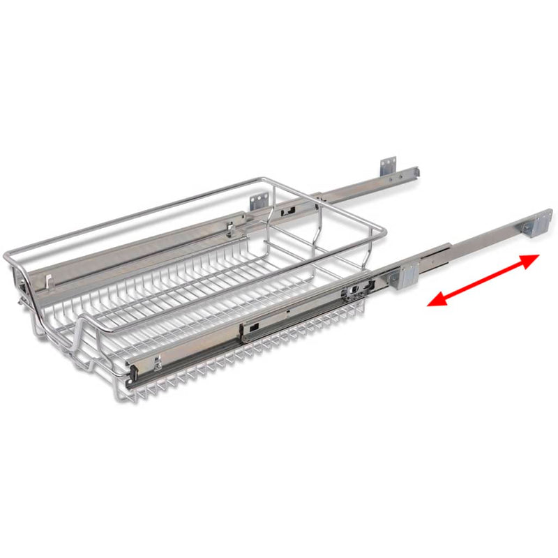 Draadmanden uittrekbaar 2 st 400 mm zilverkleurig