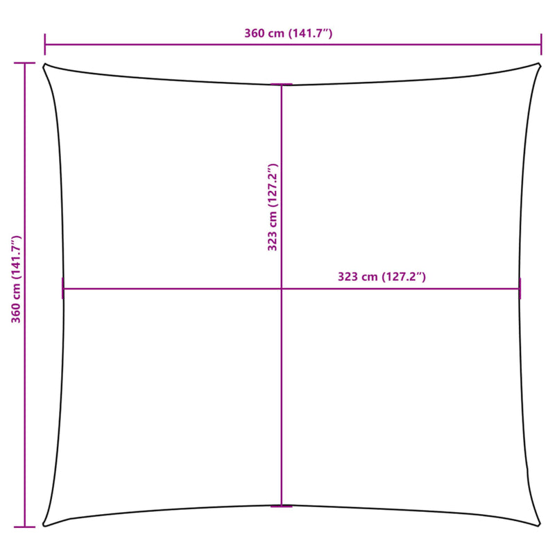 Zonnescherm vierkant 3,6x3,6 m oxford stof antracietkleurig