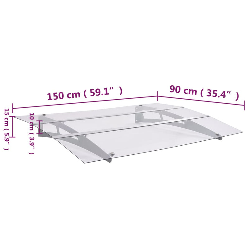 Deurluifel 150x90 cm PET zilverkleurig en transparant