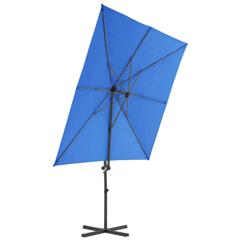 Zweefparasol met stalen paal 250x250 cm azuurblauw