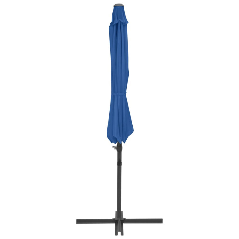 Zweefparasol met stalen paal 300 cm azuurblauw