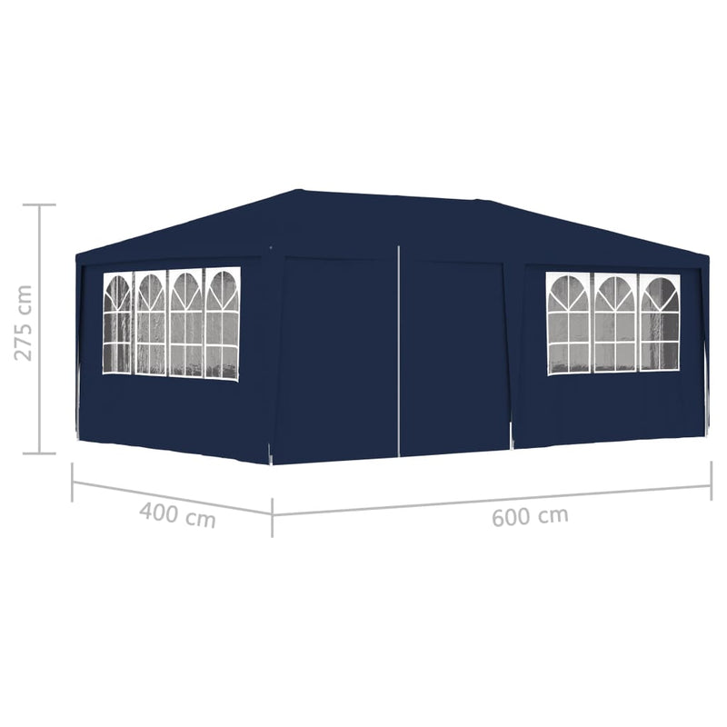 Partytent met zijwanden professioneel 90 g/m² 4x6 m blauw