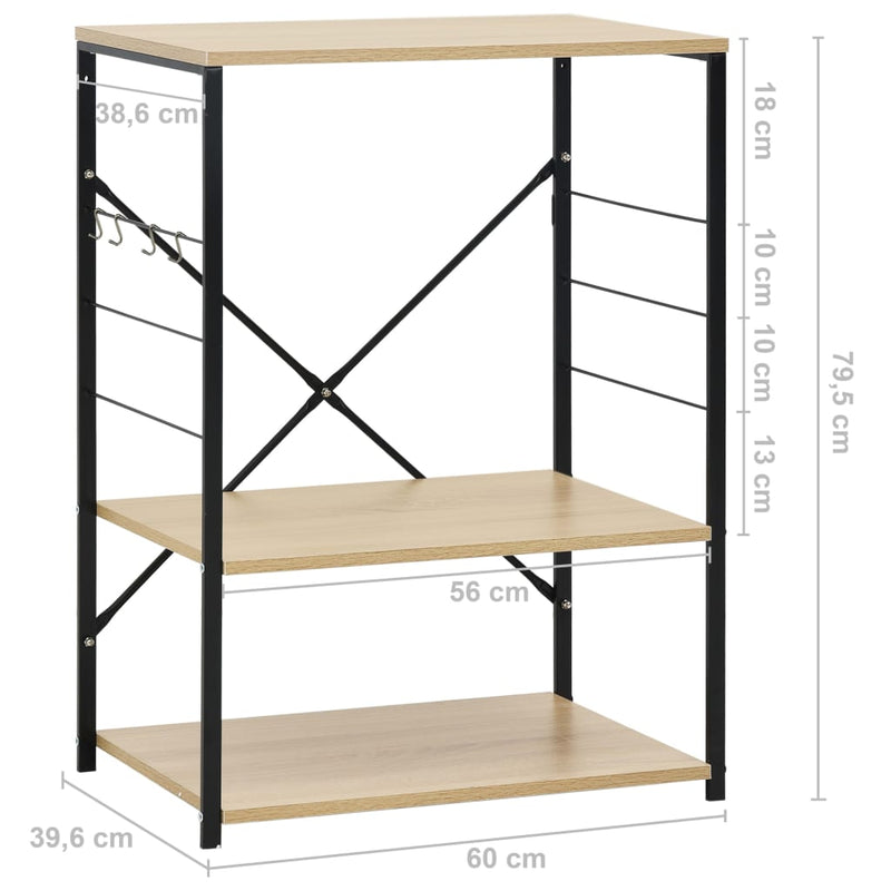 Magnetronkast 60x39,6x79,5 cm bewerkt hout zwart en eikenkleur