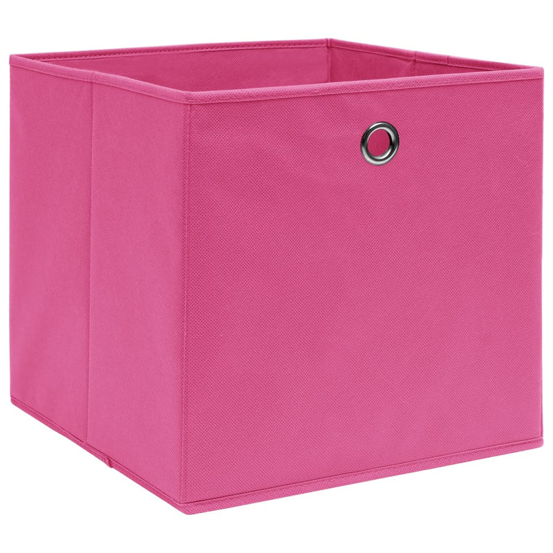 Opbergboxen 4 st 32x32x32 cm stof roze