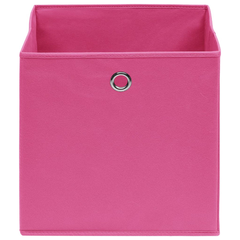 Opbergboxen 4 st 32x32x32 cm stof roze