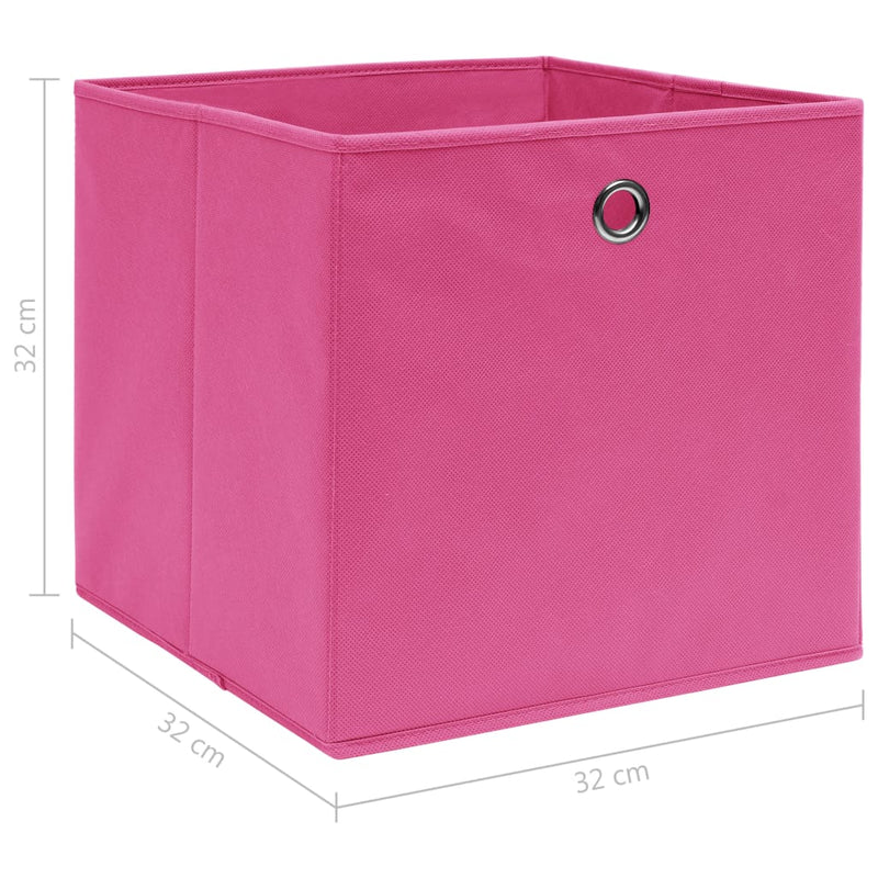 Opbergboxen 4 st 32x32x32 cm stof roze