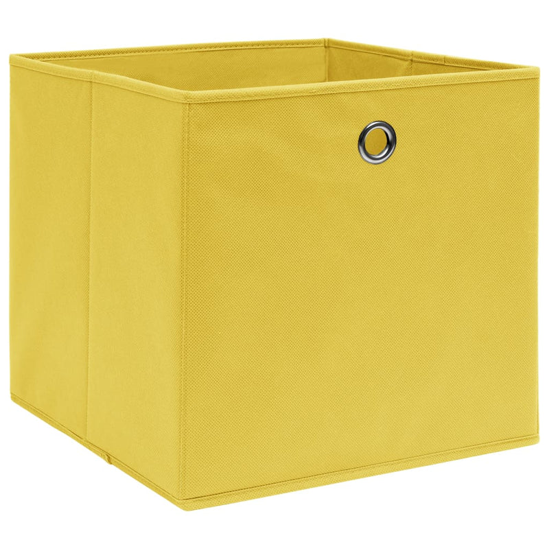 Opbergboxen 10 st 32x32x32 cm stof geel