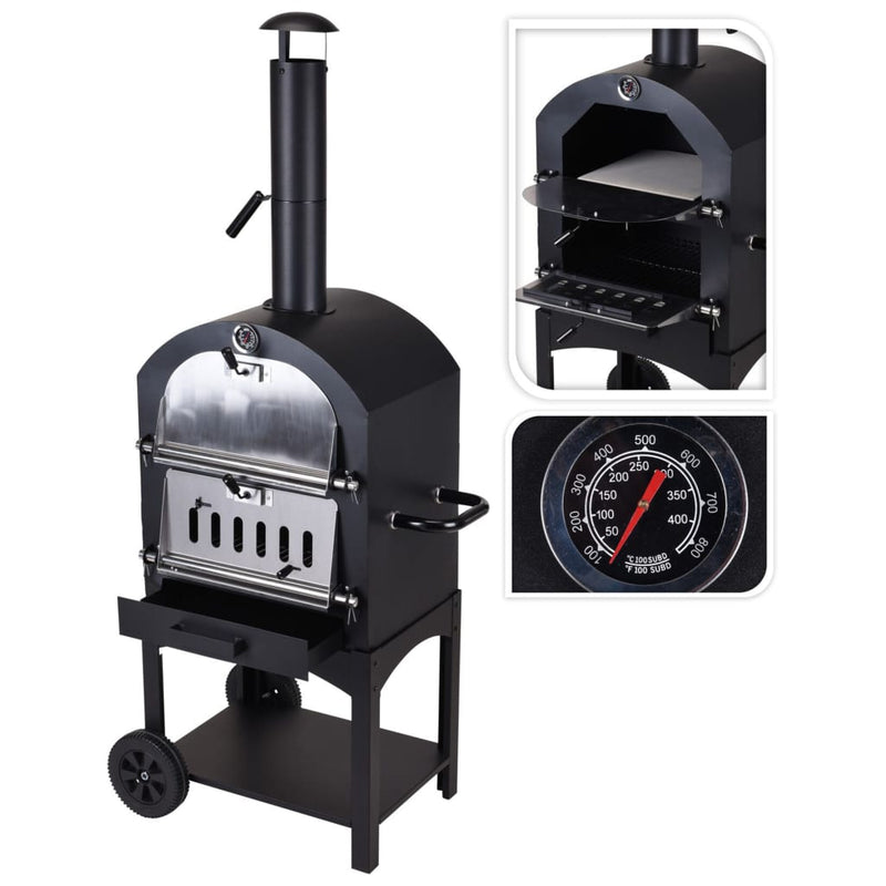 ProGarden Barbecue pizzaoven zwart