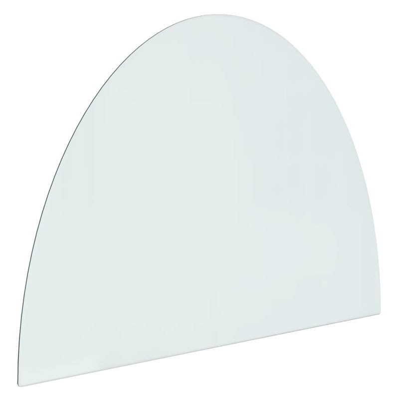 Glasplaat voor open haard half rond 800x600 mm