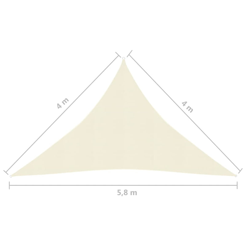 Zonnezeil 160 g/m² 4x4x5,8 m HDPE crèmekleurig