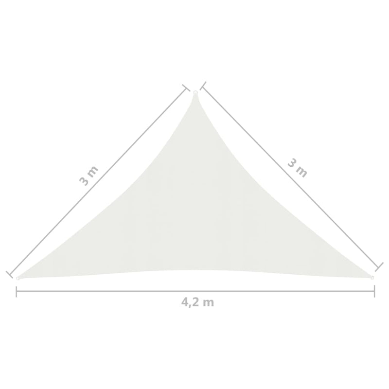 Zonnezeil 160 g/m² 3x3x4,2 m HDPE wit