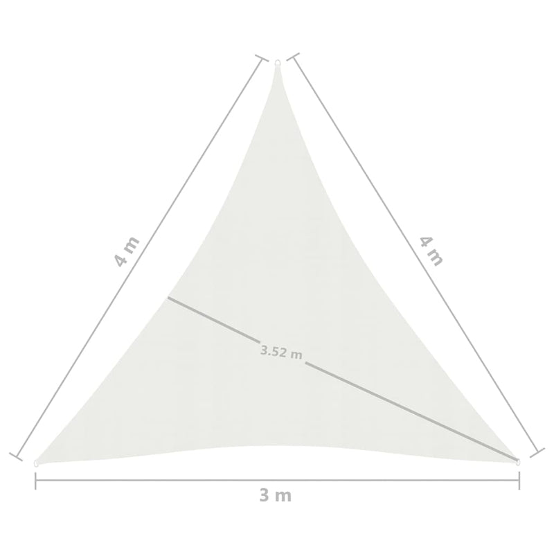 Zonnezeil 160 g/m² 3x4x4 m HDPE wit