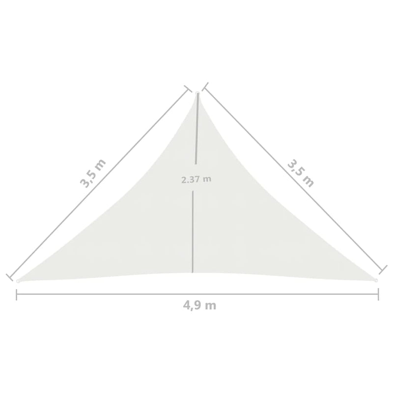 Zonnezeil 160 g/m² 3,5x3,5x4,9 m HDPE wit