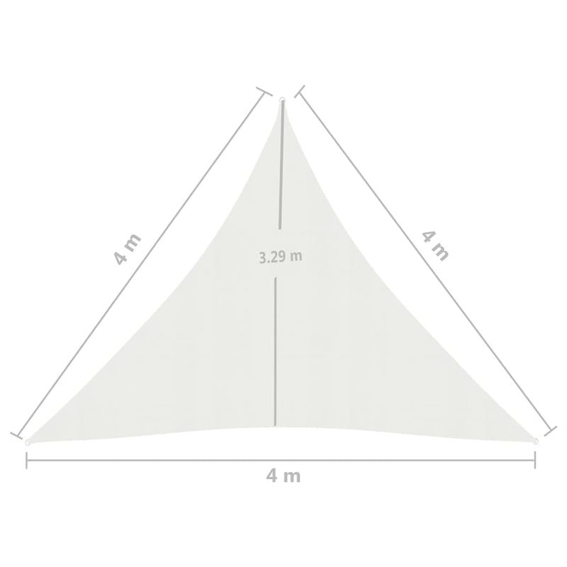 Zonnezeil 160 g/m² 4x4x4 m HDPE wit