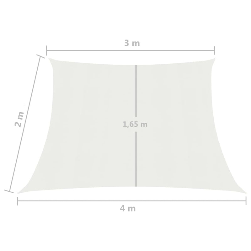 Zonnezeil 160 g/m² 3/4x2 m HDPE wit