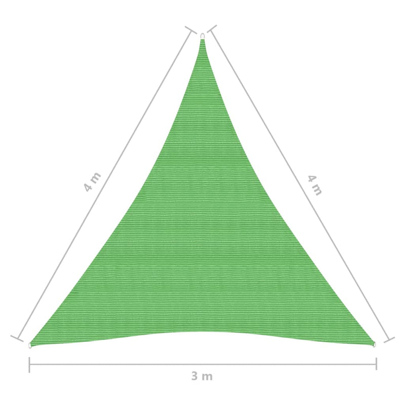 Zonnezeil 160 g/m² 3x4x4 m HDPE lichtgroen