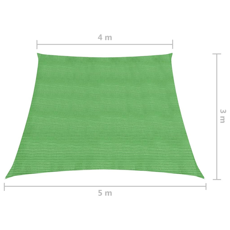 Zonnezeil 160 g/m² 4/5x3 m HDPE lichtgroen