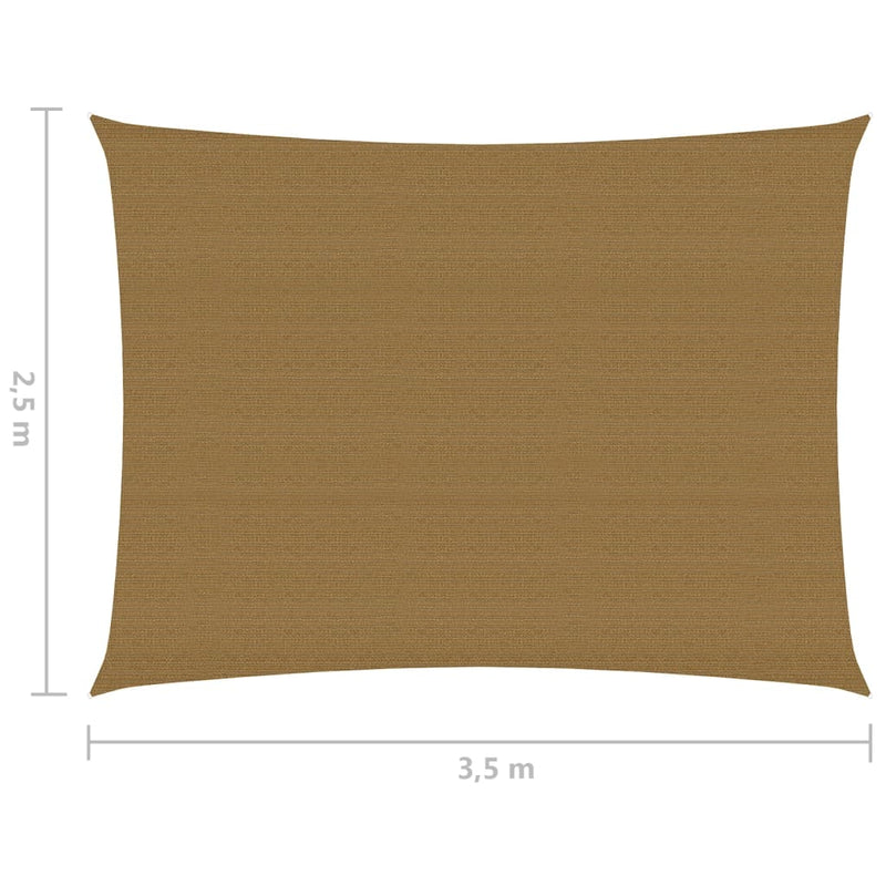 Zonnezeil 160 g/m² 2,5x3,5 m HDPE taupe