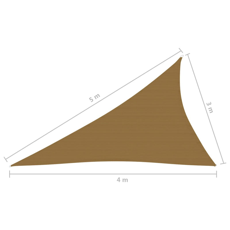 Zonnezeil 160 g/m² 3x4x5 m HDPE taupe