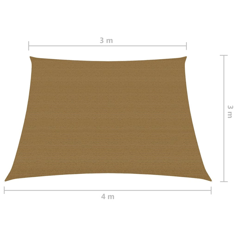 Zonnezeil 160 g/m² 3/4x3 m HDPE taupe