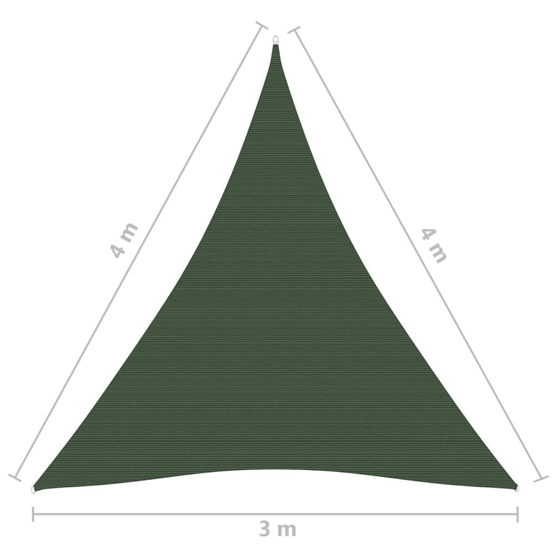 Zonnezeil 160 g/m² 3x4x4 m HDPE donkergroen