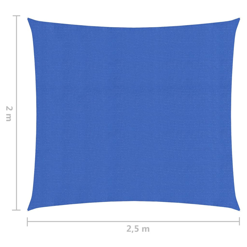 Zonnezeil 160 g/m² 2x2,5 m HDPE blauw