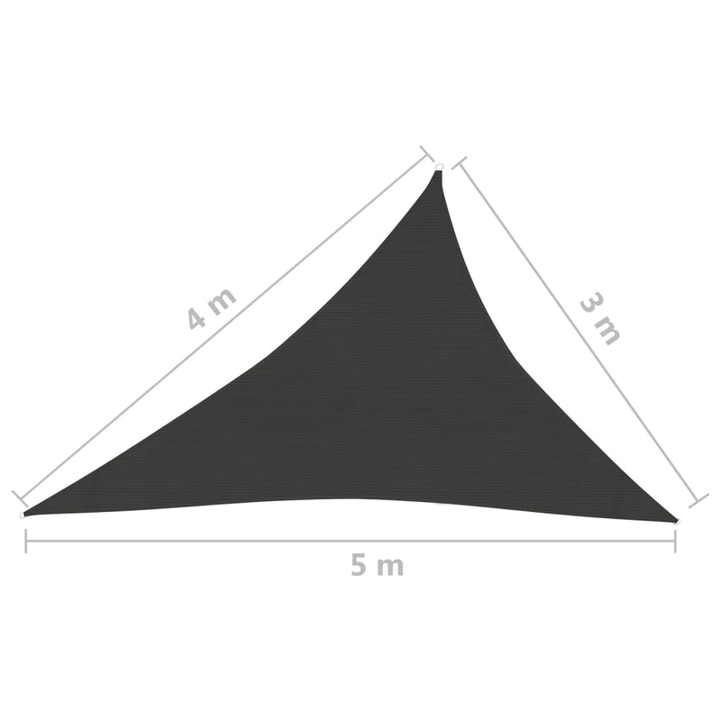 Zonnezeil 160 g/m² 3x4x5 m HDPE zwart